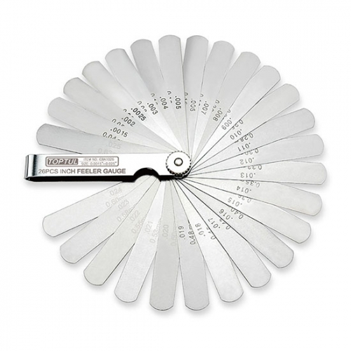 Toptul 26PCS Inch Feeler Gauge (Rounded Tips)