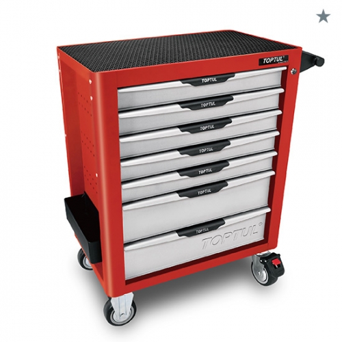 W/7-Drawer Tool Trolley - 229PCS Mechanical Tool Set (PRO-PLUS SERIES) RED