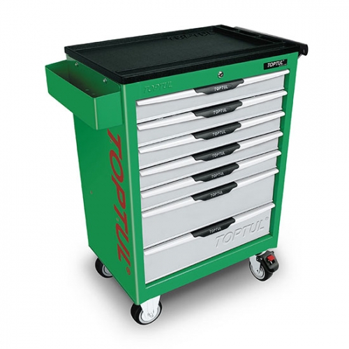 W/7-Drawer Tool Trolley - 227PCS Mechanical Tool Set (PRO-LINE SERIES) GREEN