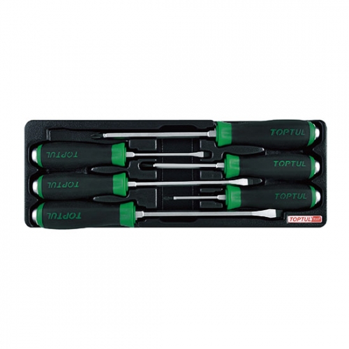 6PCS - Go-Thru Slotted & Phillips Screwdriver Set (Hexagon Steel & Hexagon Driver)