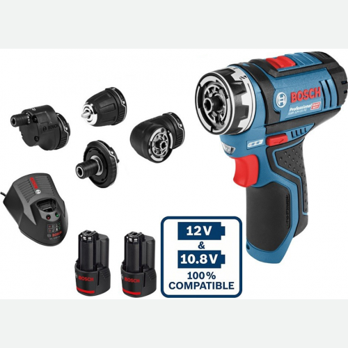 Bosch Cordless Drill Multi Tools, 12V, 1300rpm, 1kg GSR12VFC-15