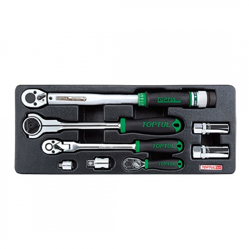 8PCS - Torque Wrench, Adaptor & Ratchet Handle Set