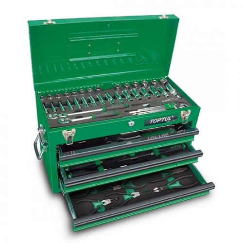 82PCS Professional Mechanical Tool Set W/3-Drawer Tool Chest