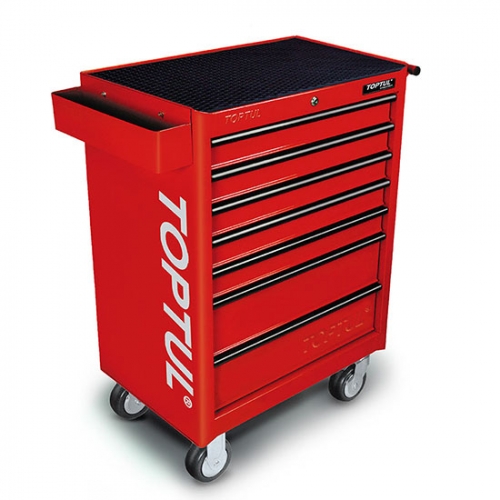 W/7-Drawer Tool Trolley - 218PCS Mechanical Tool Set (GENERAL SERIES) RED