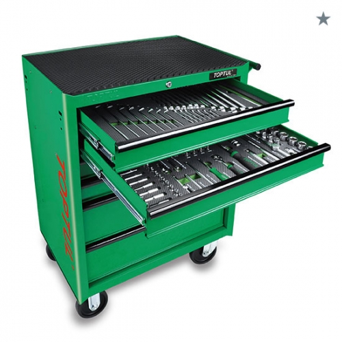 W/6-Drawer Mobile Tool Trolley - 208PCS Mechanical Tool Set