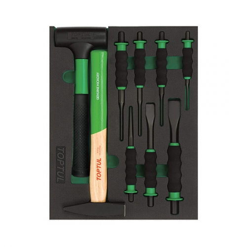 9PCS - Hammer, Punch & Chisel Set