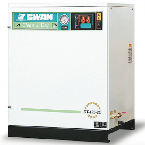 SWAN Oil Less Air Compressor 1HPx2 7Bar 160L/min 100kg DT-175-2C