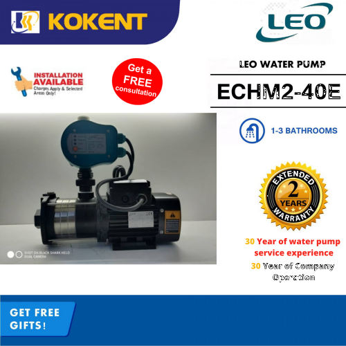 LEO HORIZONTAL MULTISTAGE WATER PUMP ECHM2-40E (1-3 BATHROOMS)