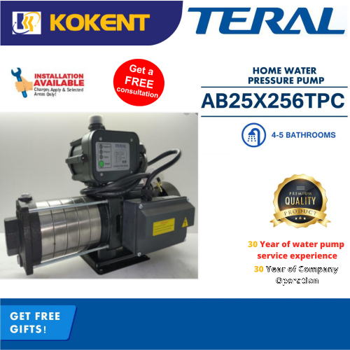 TERAL WATER BOOSTER PUMP AB25X256TPC (1.1HP) Suitable for 4-5 Bathroom