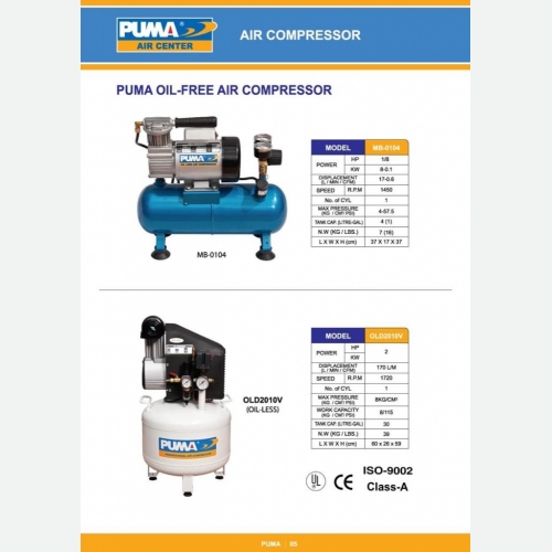 Puma Oil Free Air Compressor