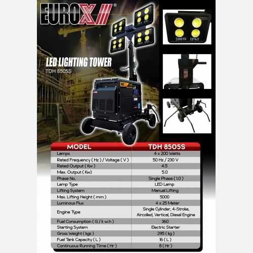 EURO X 8505 LED Lighting Tower (NEW COLOUR)L