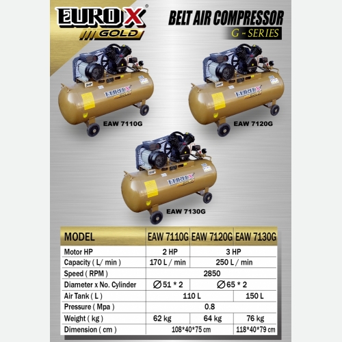 EURO X EAW 7110G 7120G 7130G (L) Belt Air Compressor