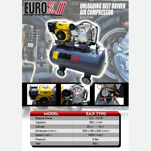 EURO X EAX 7190 (FINAL) Unloading Belt Driven Air Compressor
