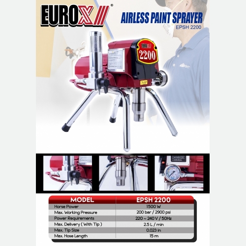 EURO X EPSH 2200 (L) AIRLESS PAINT SPRAYER