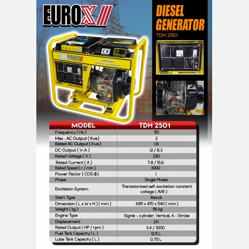 EUROX  TDH 2501 (L) DIESEL GENERATOR