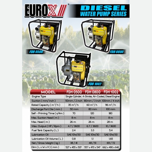 EUROX FDH 0500 0800 1002(L) DIESEL WATER PUMP SERIES