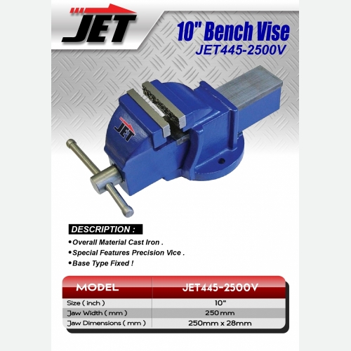 EUROX JET445-2500V 10'' BENCH VISE