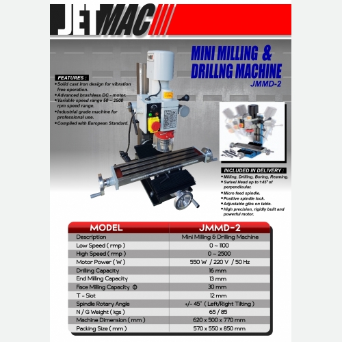 EUROX JETMAC JMMD2 MINI MILLING & DRILLING MACHINE