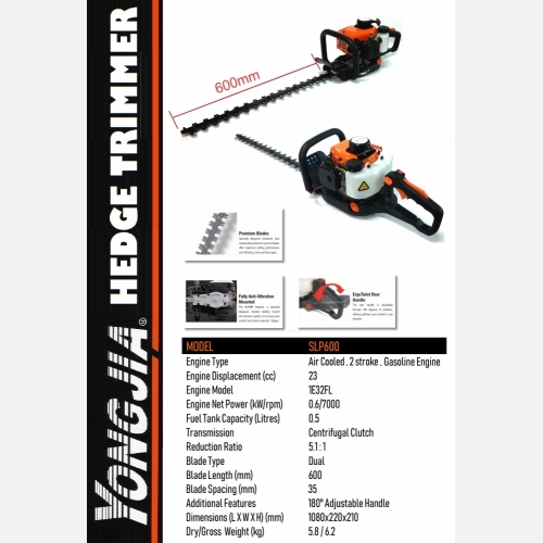 YONGJIA SLP600 HEGDE TRIMMER