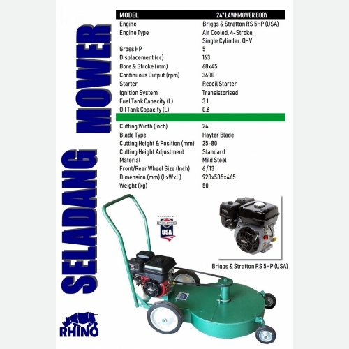 24'' LAWN MOWER WITH B&S RS 5HP