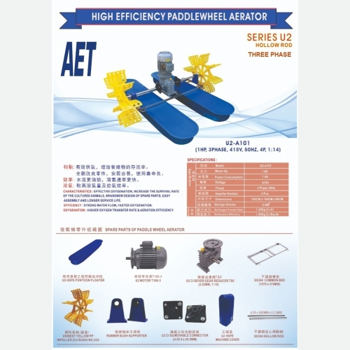 AET U2 A101 - 1HP 3PHASE PADDLE WHEEL