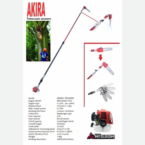 AKIRA TPS4200 TU26 TELESCOPIC POLE PRUNER