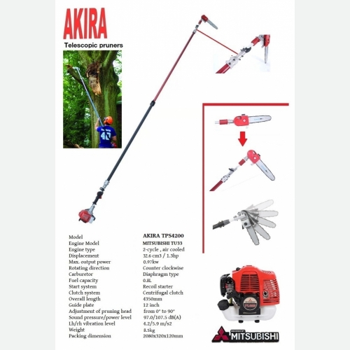 AKIRA TPS4200 TU33 TELESCOPIC POLE PRUNER