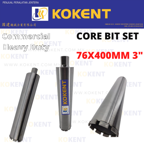 KOKENT COMMERCIAL USE DIAMOND CORE DRILL BIT 76X400MM 3