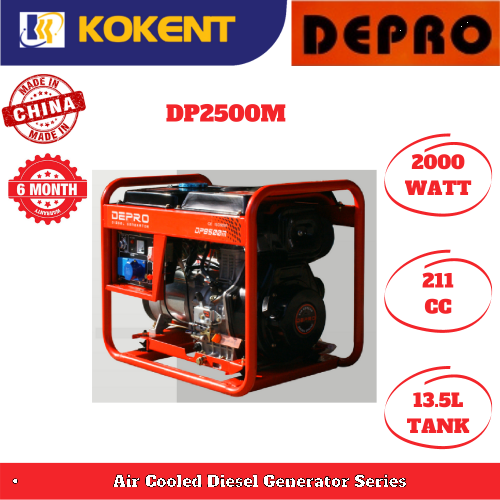 Depro Air Cooled Open Frame Diesel Generator DP2500M