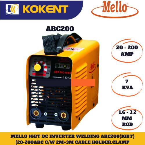 MELLO ARC200(IGBT) 1 PHASE INVERTER WELDING MACHINE