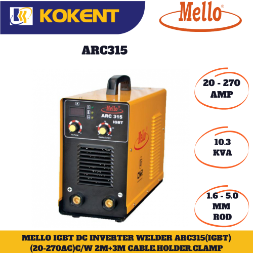 MELLO ARC315(IGBT) 3 PHASE INVERTER WELDING MACHINE
