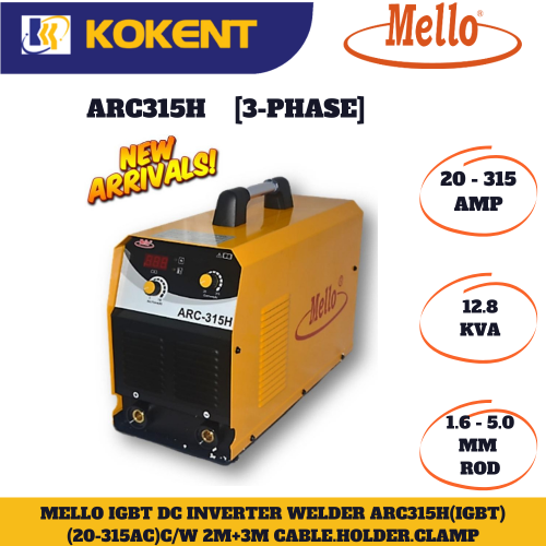 MELLO ARC315H (ICBT) 3PHASE INVERTER WELDING MACHINE