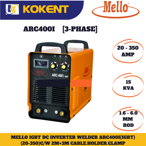 MELLO ARC400I(IGBT) 3 PHASE INVERTER WELDING MACHINE