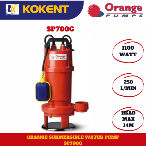 ORANGE AUTO SUBMERSIBLE WATER PUMP SP700G [ WITH GRINDER ]