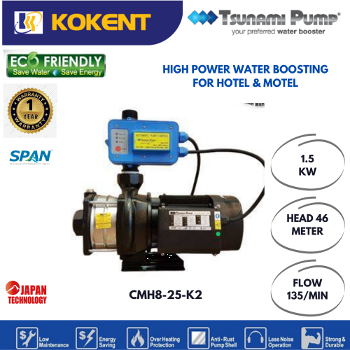 TSUNAMI HIGH POWER WATER BOOSTING FOR HOTEL & MOTEL CMH8-25-K2