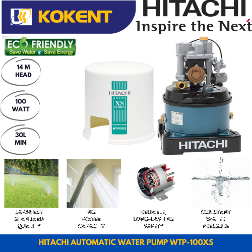 HITACHI AUTOMATIC WATER PUMP  [SHALLOW WELL] WTP-100XS (TANK TYPE)