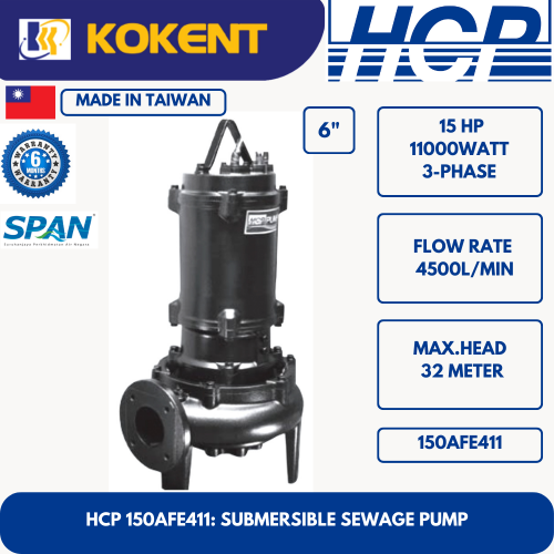 HCP SUBMERSIBLE SEWAGE WATER PUMP 150AFE411