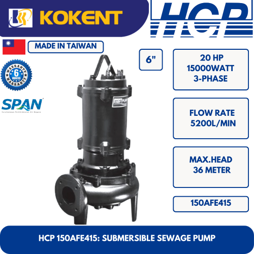 HCP SUBMERSIBLE SEWAGE WATER PUMP 150AFE415