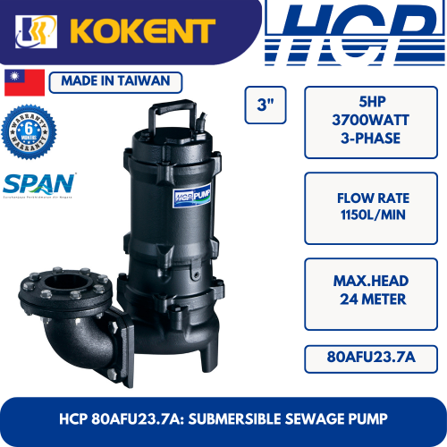 HCP SUBMERSIBLE SEWAGE WATER PUMP 80AFU23.7A