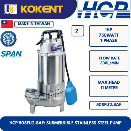 HCP SUBMERSIBLE STAINLESS STEEL WATER PUMP 50SFU2.8AF