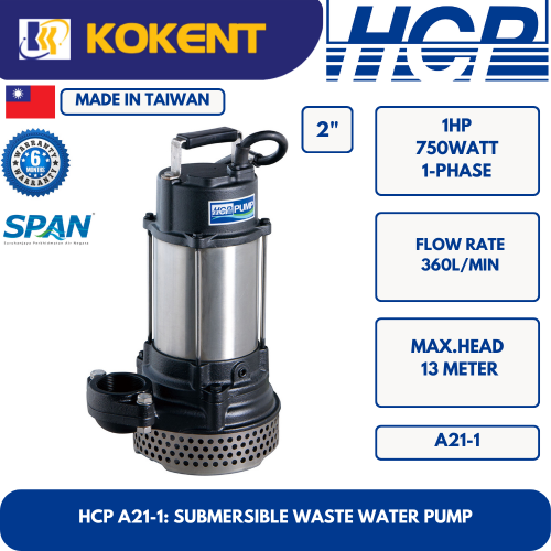 HCP SUBMERSIBLE WASTE WATER PUMP A21-1