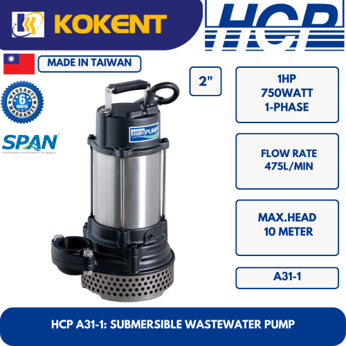 HCP SUBMERSIBLE WASTE WATER PUMP A31-1