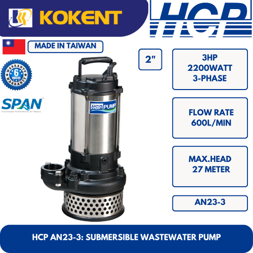 HCP SUBMERSIBLE WASTE WATER PUMP AN22-3