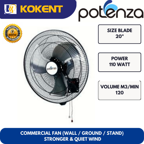 POTENZA COMMERCIAL FAN (WALL/GROUND/STAND) - STRONGER & QUIET WIND