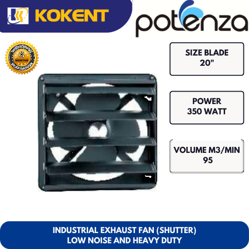 POTENZA INDUSTRIAL EXHAUST FAN (SHUTTER) - LOW NOISE AND HEAVY DUTY