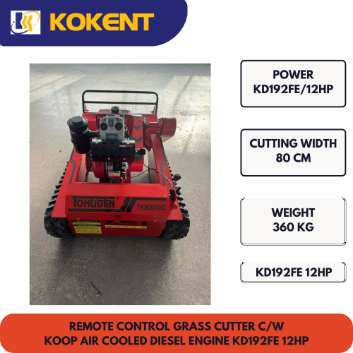 REMOTE CONTROL GRASS CUTTER C/W KOOP AIR COOLED DIESEL ENGINE KD12FE 12HP