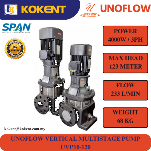 UNOFLOW VERTICAL MULTISTAGE WATER PUMP UVP10-120