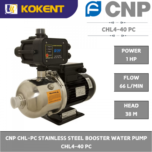 CNP CHL-PC STAINLESS STEEL BOOSTER WATER PUMP  CHL4-40 PC