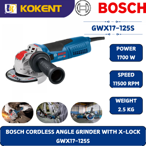 BOSCH CORDLESS ANGLE GRINDER WITH X-LOCK  GWX17-125S (5
