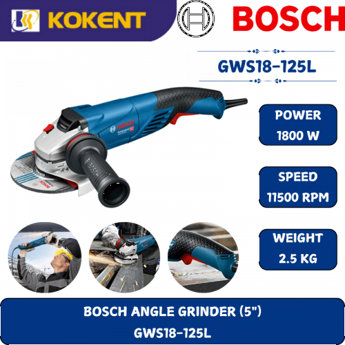 BOSCH PROFESSIONAL ANGLE GRINDER GWS18-125L (5